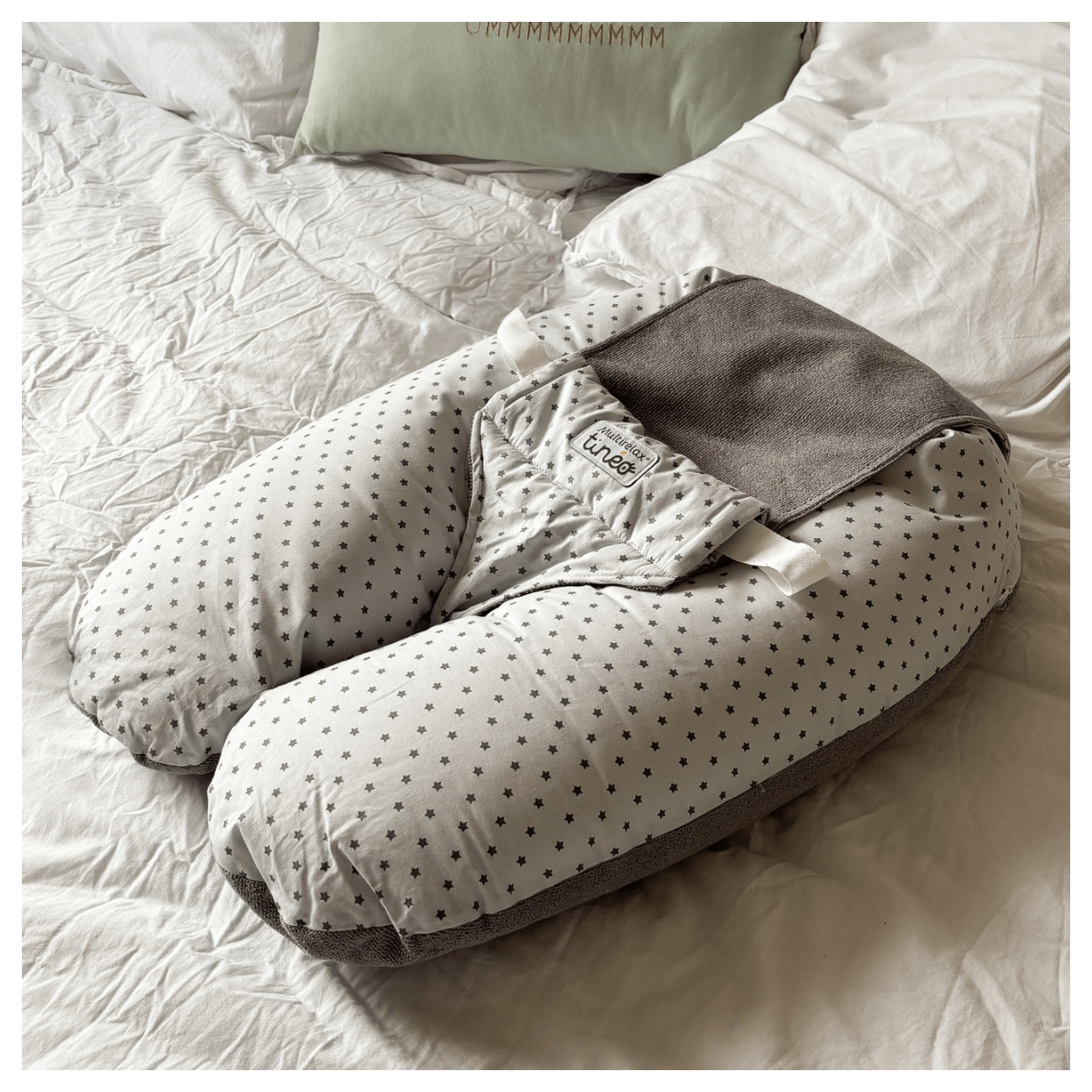 Jané Coussin Maternel Multifonctionnel Oreiller Grossesse Allaitement - Gris Avec Housse