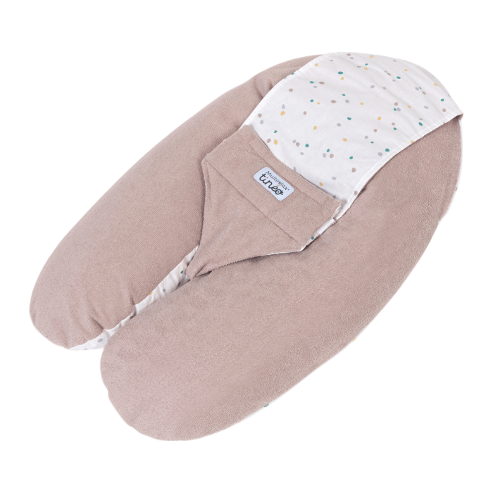 Multirelax 3-in-1 nursing and pregnancy pillow, hazelnut sponge with polka dots - Tinéo
