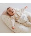 Coussin d'allaitement et de grossesse 3en1 Multirelax éponge noisette pois - Tinéo