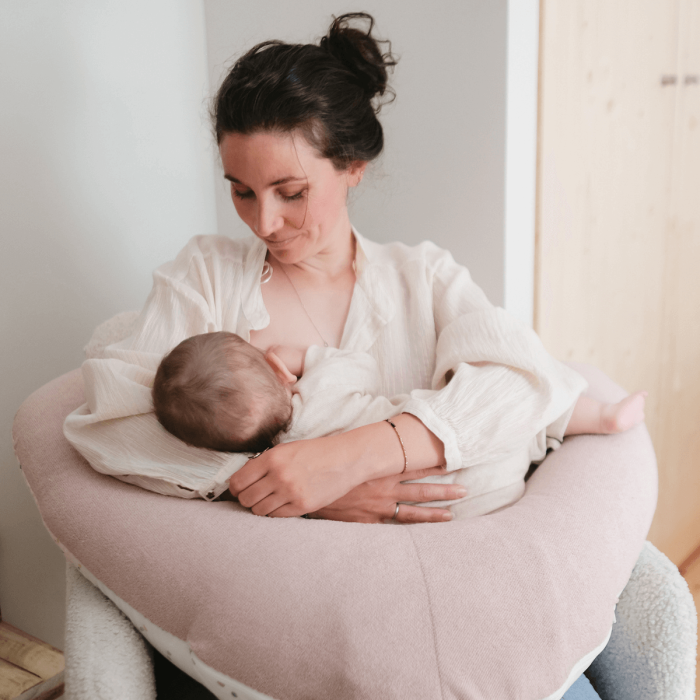 Multirelax 3-in-1 nursing and pregnancy pillow, hazelnut sponge with polka dots - Tinéo