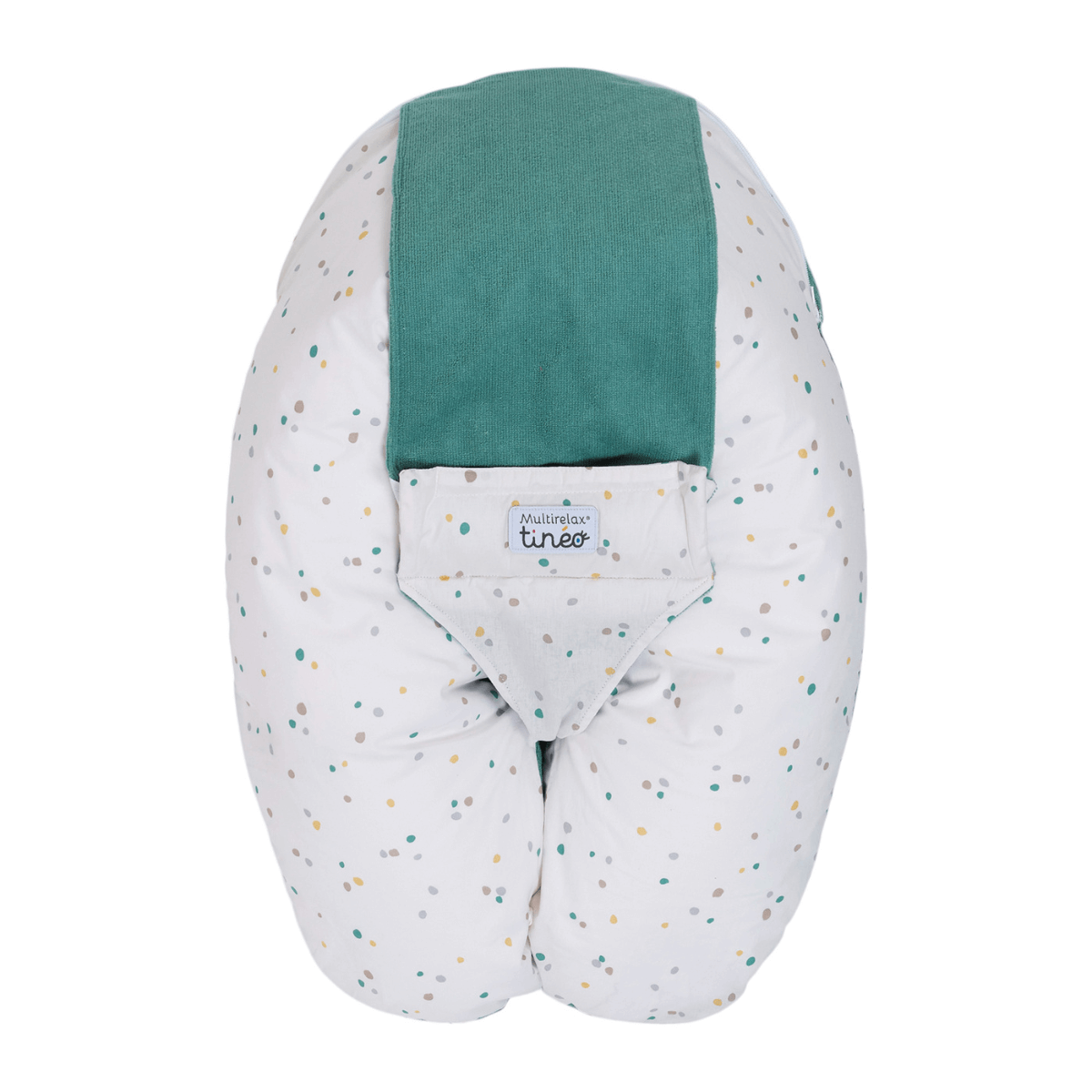 Coussin d'allaitement et de grossesse 3en1 Multirelax éponge vert pois - Tinéo