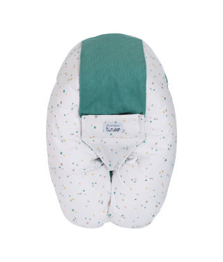Coussin d'allaitement et de grossesse 3en1 Multirelax éponge vert pois - Tinéo