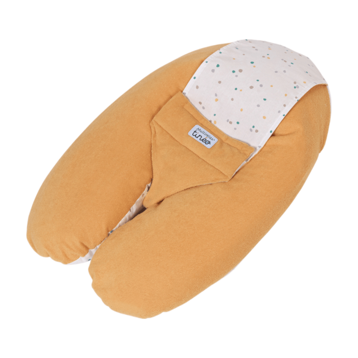 Multirelax 3-in-1 nursing and pregnancy pillow, yellow polka dot terry cloth - Tinéo