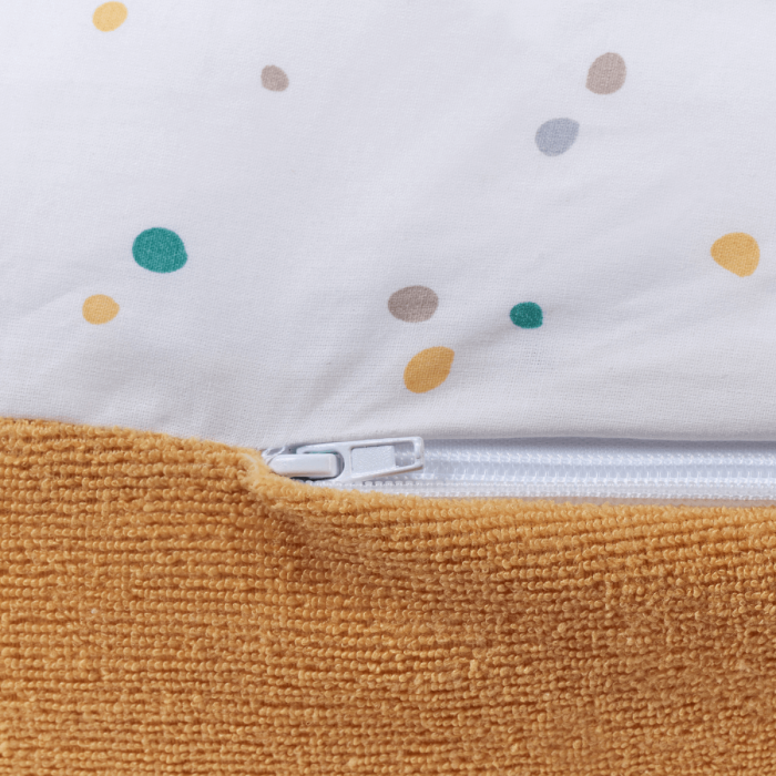 Multirelax 3-in-1 nursing and pregnancy pillow, yellow polka dot terry cloth - Tinéo