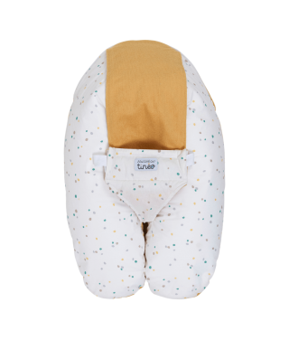 Coussin d'allaitement et de grossesse 3en1 Multirelax éponge jaune pois - Tinéo