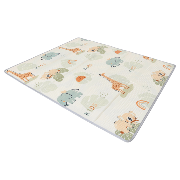 Large reversible play mat with cars/savannah theme - Tinéo