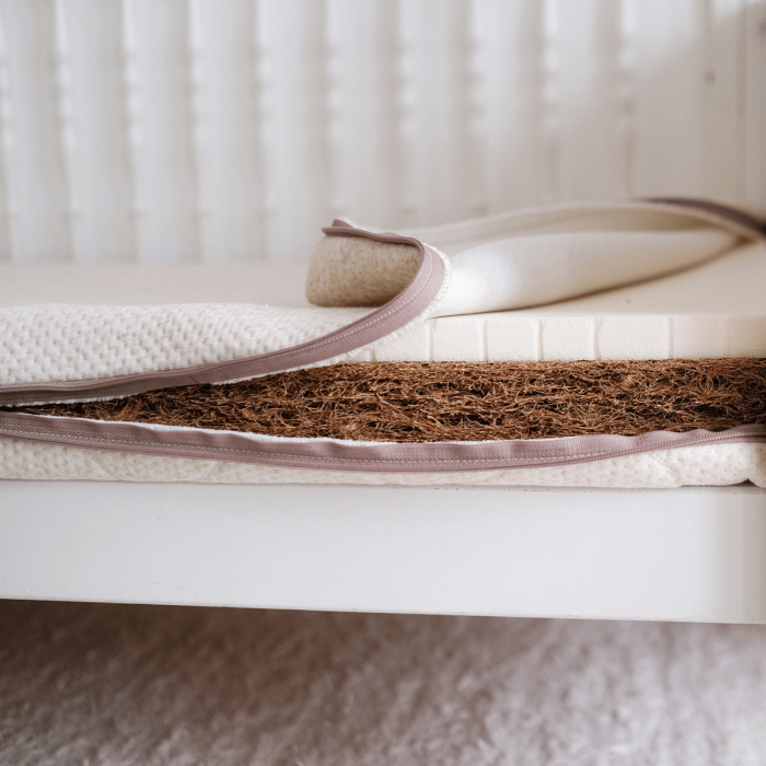 Coconut mattress 60x120cm with removable cover 360° - Candide