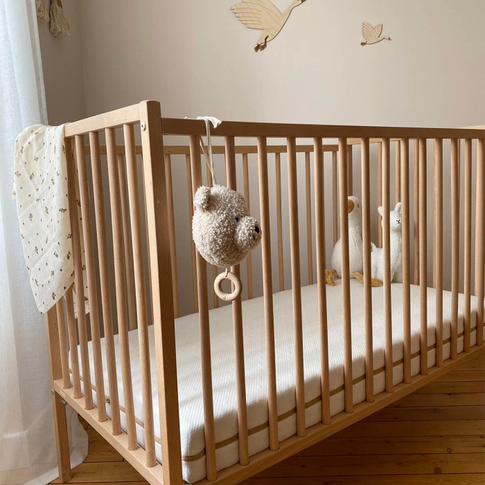 Cotton mattress 60x120cm with 360° removable cover - Candide