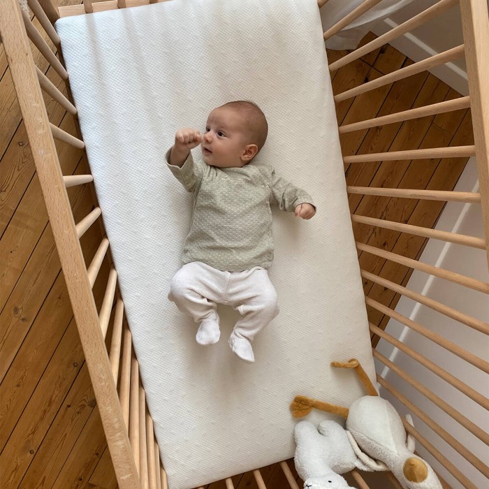 Cotton mattress 70x140cm with 360° removable cover - Candide