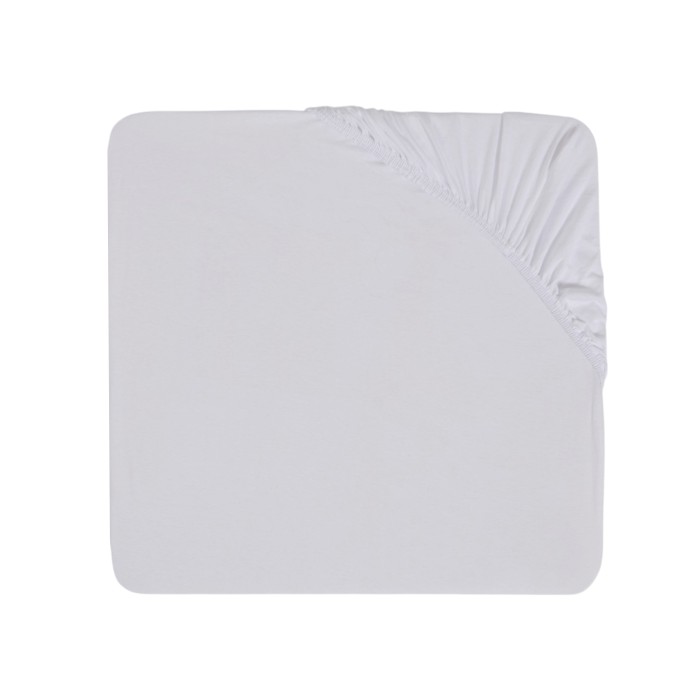 Drap housse Jersey coton 70x140cm blanc - Candide - Angle