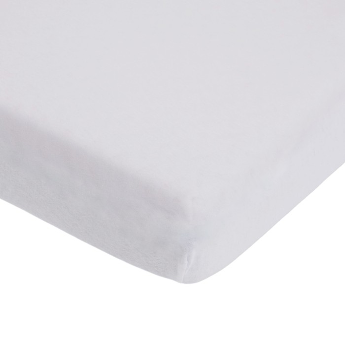 Drap housse Jersey coton 60x120cm Blanc - Candide - Angle