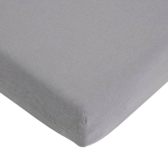 Drap housse Jersey coton 60x120cm Gris - Candide - Angle