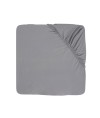 Drap housse Jersey coton 60x120cm Gris - Candide - Angle retroussé