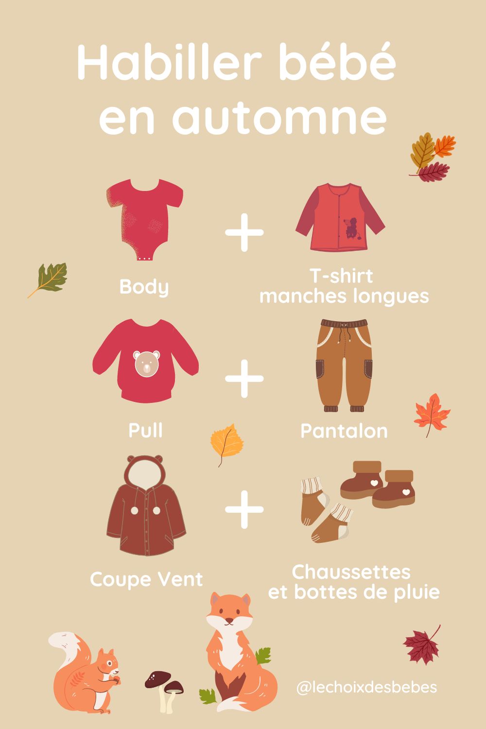 Habiller bébé en automne infographie