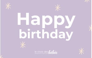 
			                        			Purple Happy Birthday gift card